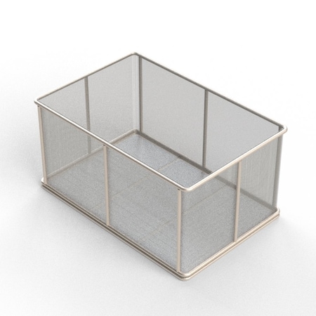 Anysizebasket Rectangular Wire Mesh Basket: 18Lx12Wx9H, 304 SS, 5/16 Rod Frame, No Handles, Mesh: 8 x .047 TMT-180120090-N08S